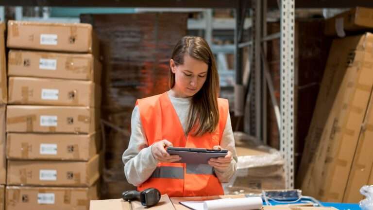 Medium shot woman with tablet